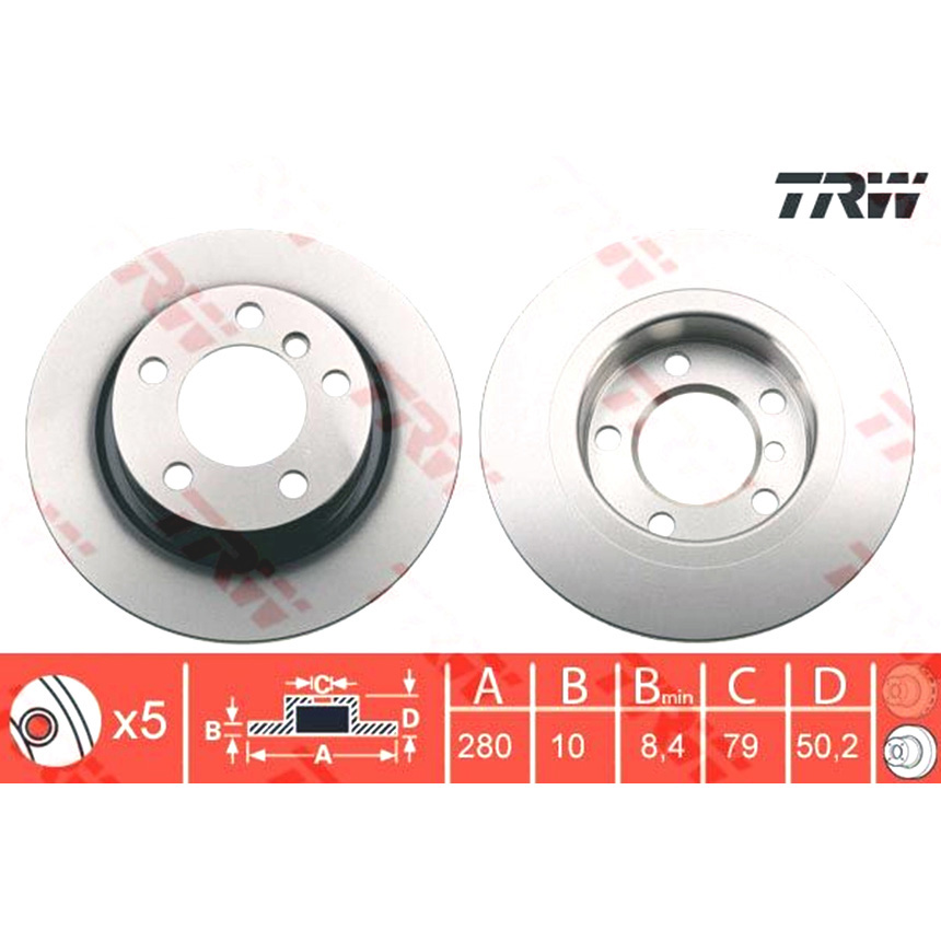 미니 페이스맨 쿠퍼 D R61 12-16년 TRW 뒤세트 브레이크디스크 P433