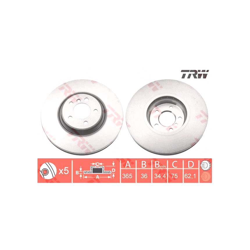 BMW X6 50i E71 08-14년 TRW 앞세트 브레이크디스크 W3CX