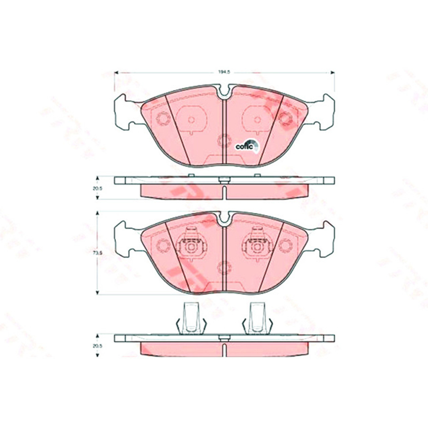 폭스바겐 파사트 4.0 3B3 00-05년 TRW 앞쪽 브레이크패드 2NTQ