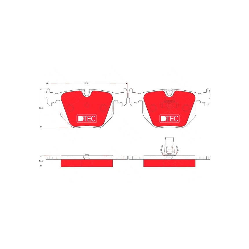 BMW 325i E46 00-05년 TRW 뒤쪽 세라믹 브레이크패드 V6SM