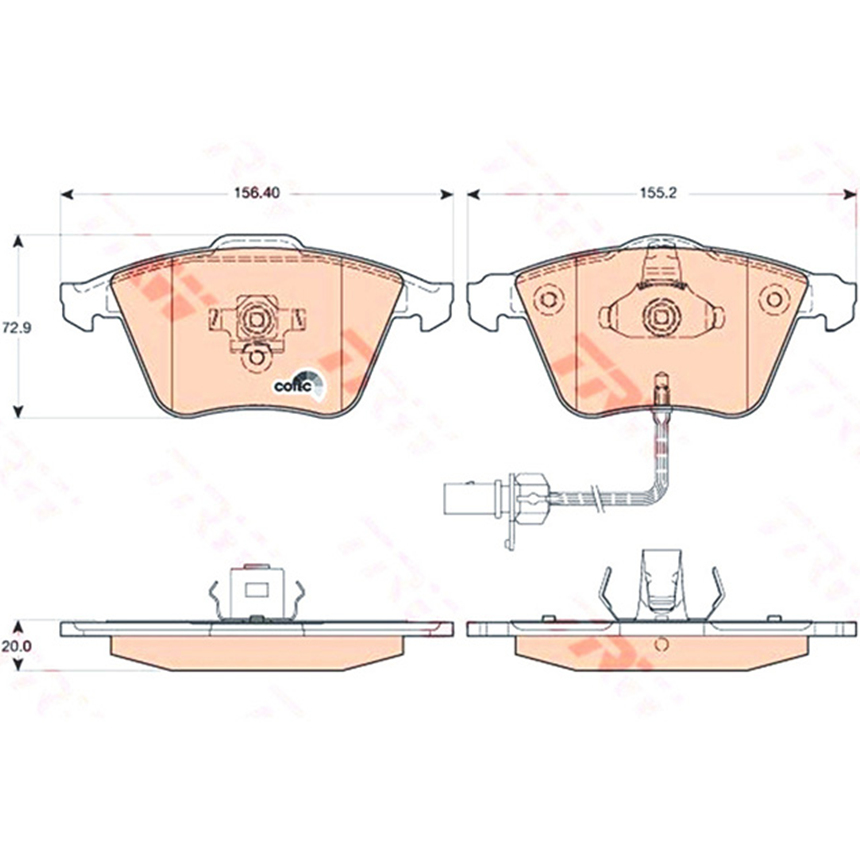 아우디 A6 4.2 FSI 4F 04-11년 TRW 앞쪽 브레이크패드 AJUQ