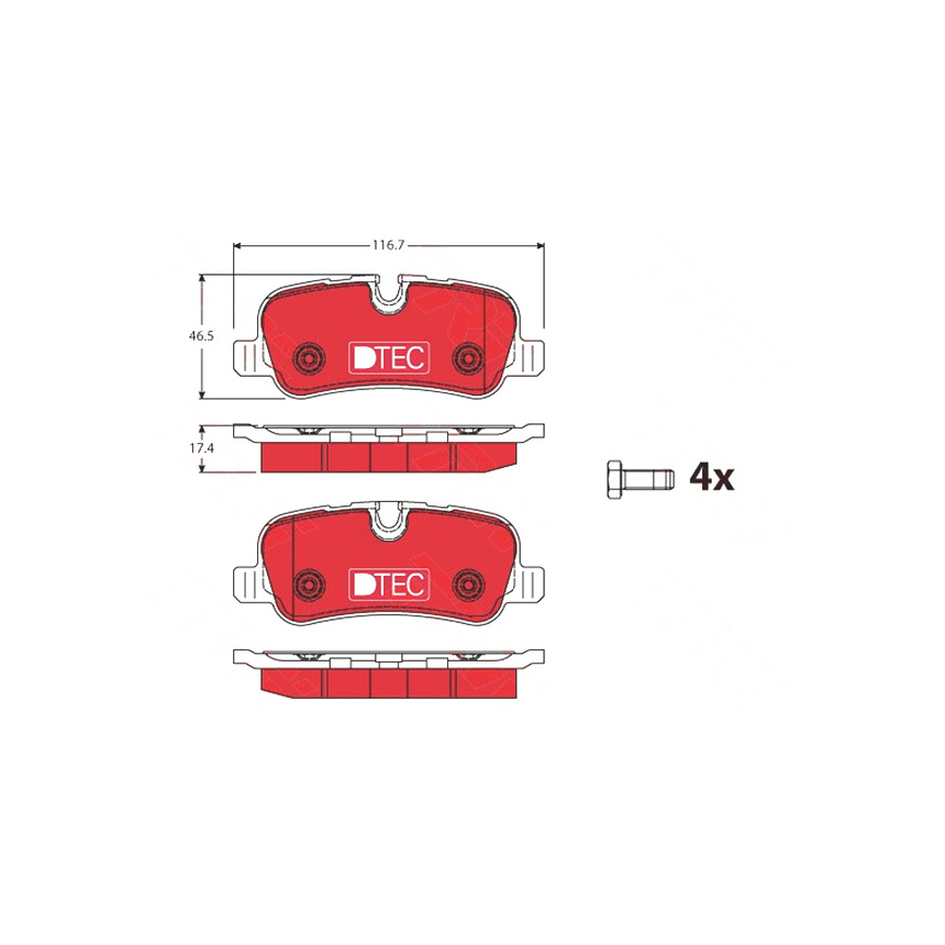 랜드로버 디스커버리 3.0 SDV6 L319 04-18년 TRW 뒤쪽 세라믹 브레이크패드 8MAH