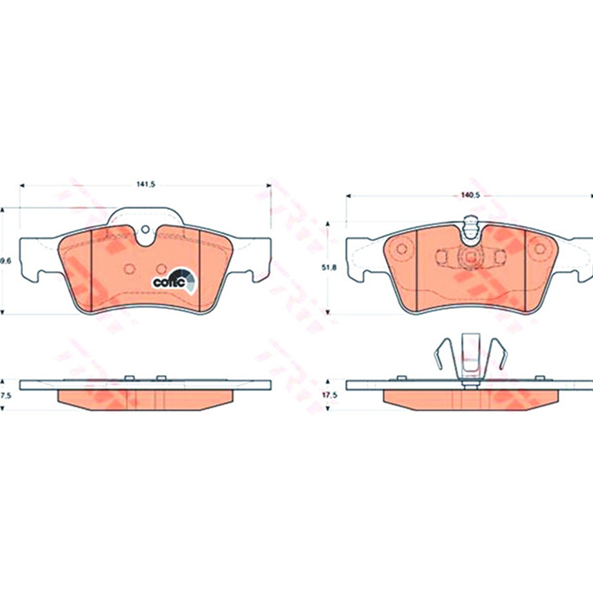 벤츠 GL450 X164 06-12년 TRW 뒤쪽 브레이크패드 XS12