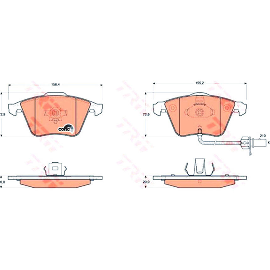 아우디 A6 4.2 FSI 4F 04-11년 TRW 앞쪽 브레이크패드 38SH