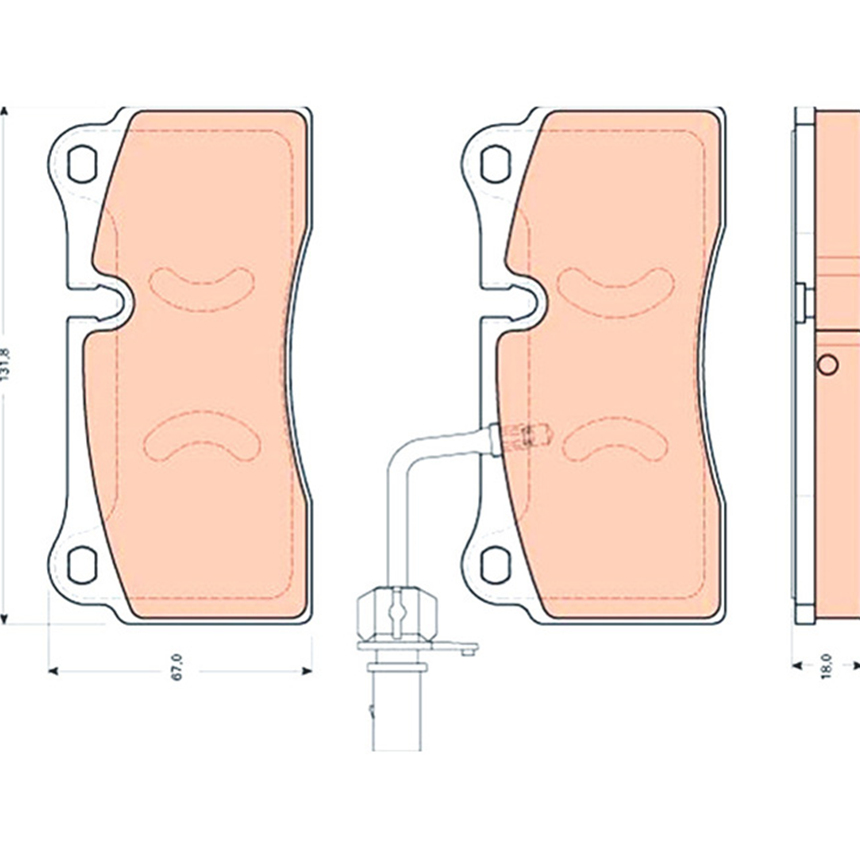 아우디 R8 5.2 FSI 42 07-15년 TRW 뒤쪽 브레이크패드 TUCU