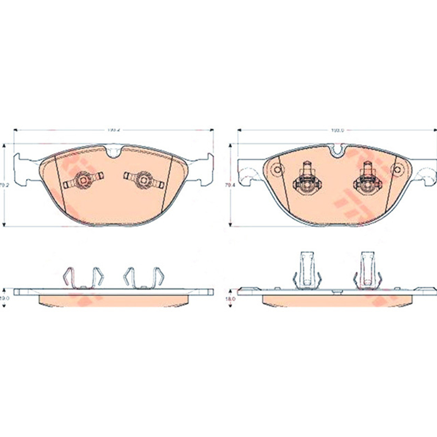 재규어 XK 5.0 XKR 06-14년 TRW 앞쪽 브레이크패드 42S4