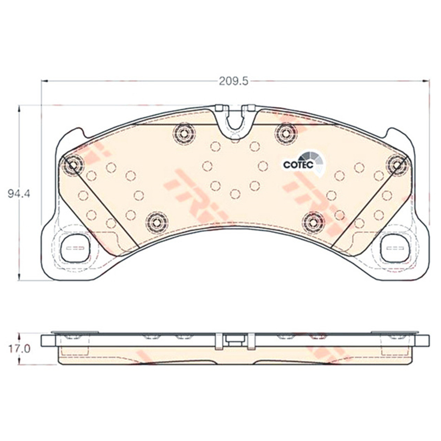 포르쉐 파나메라 4.0 S 디젤 971 16-현재 TRW 앞쪽 브레이크패드 11R2