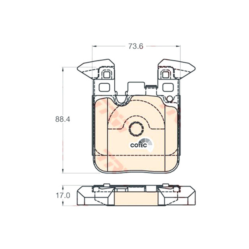 BMW 335i F30 11-15년 TRW 뒤쪽 브레이크패드 3M8V
