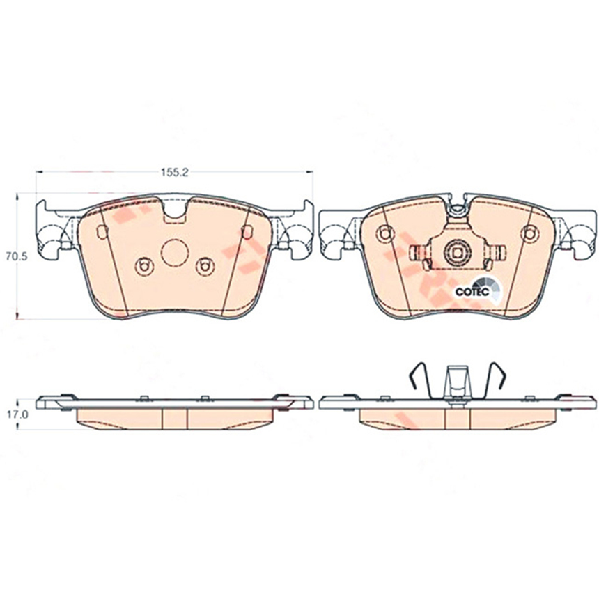 시트로엥 그랜드 C4 피카소 1.2 THP 13-현재 TRW 앞쪽 브레이크패드 R8QH