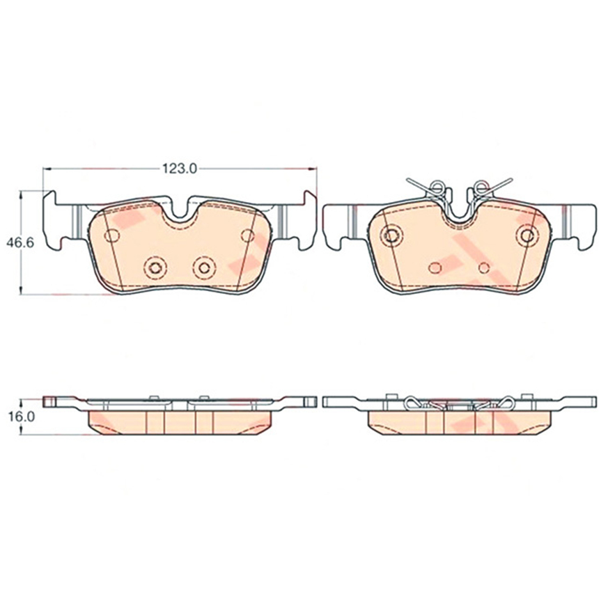 BMW X2 20d F39 17-23년 TRW 뒤쪽 브레이크패드 F3I0