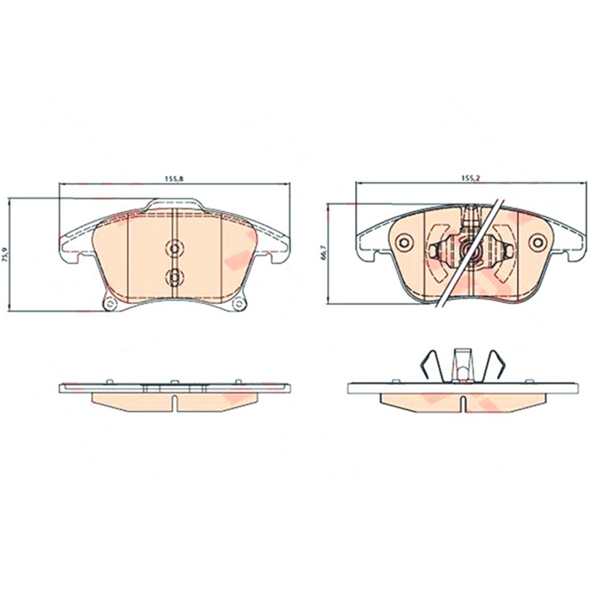 링컨 MKZ 2.0 06-현재 TRW 앞쪽 브레이크패드 RKPF