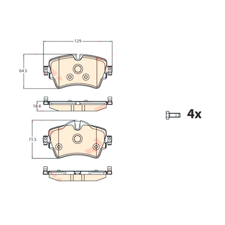 미니 컨버터블 쿠퍼 S F57 14-현재 TRW 앞쪽 브레이크패드 88M5