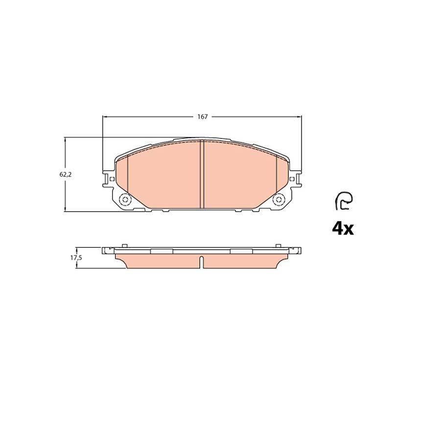 지프 체로키 2.0 CRD KL 13-현재 TRW 앞쪽 브레이크패드 O6GO
