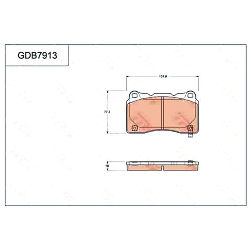 캐딜락 CTS 2.0 터보 02-현재 TRW 앞쪽 브레이크패드 GLB0
