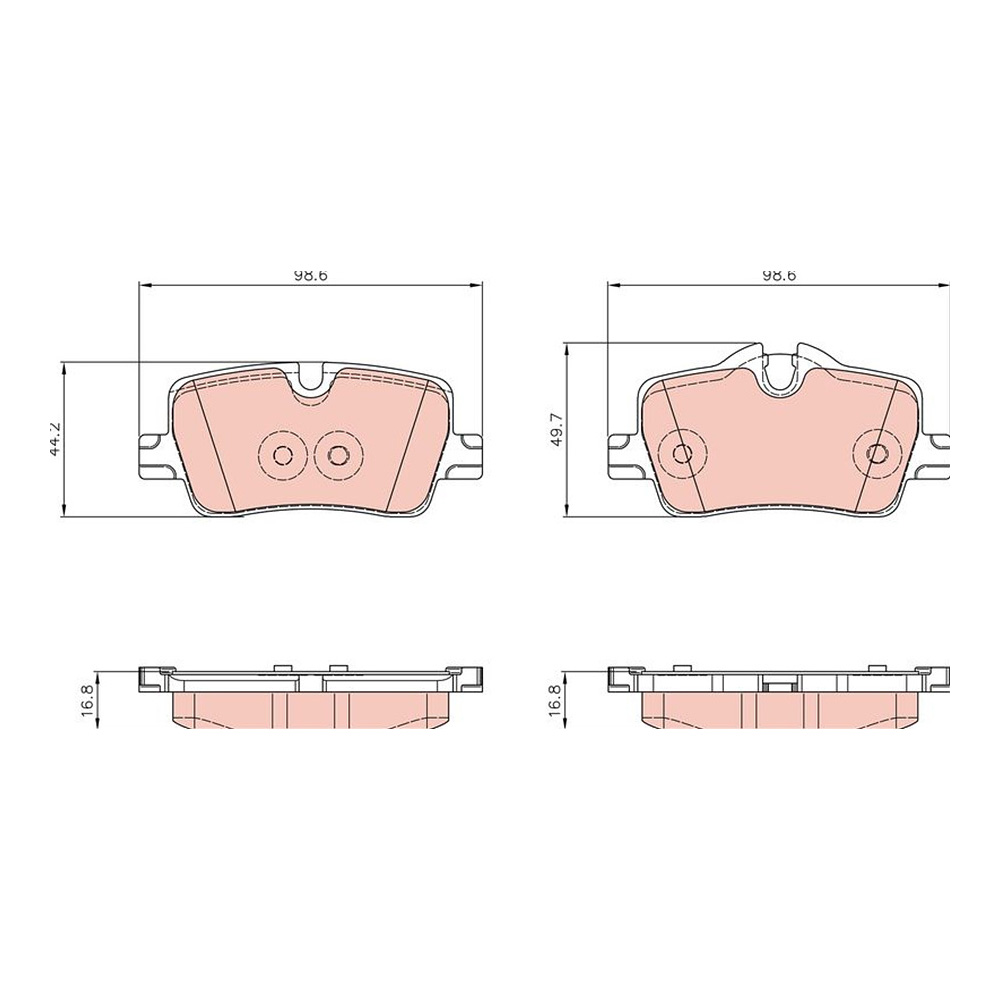 BMW 420d Hybrid G22 20-현재 TRW 뒤쪽 브레이크패드 4BYF