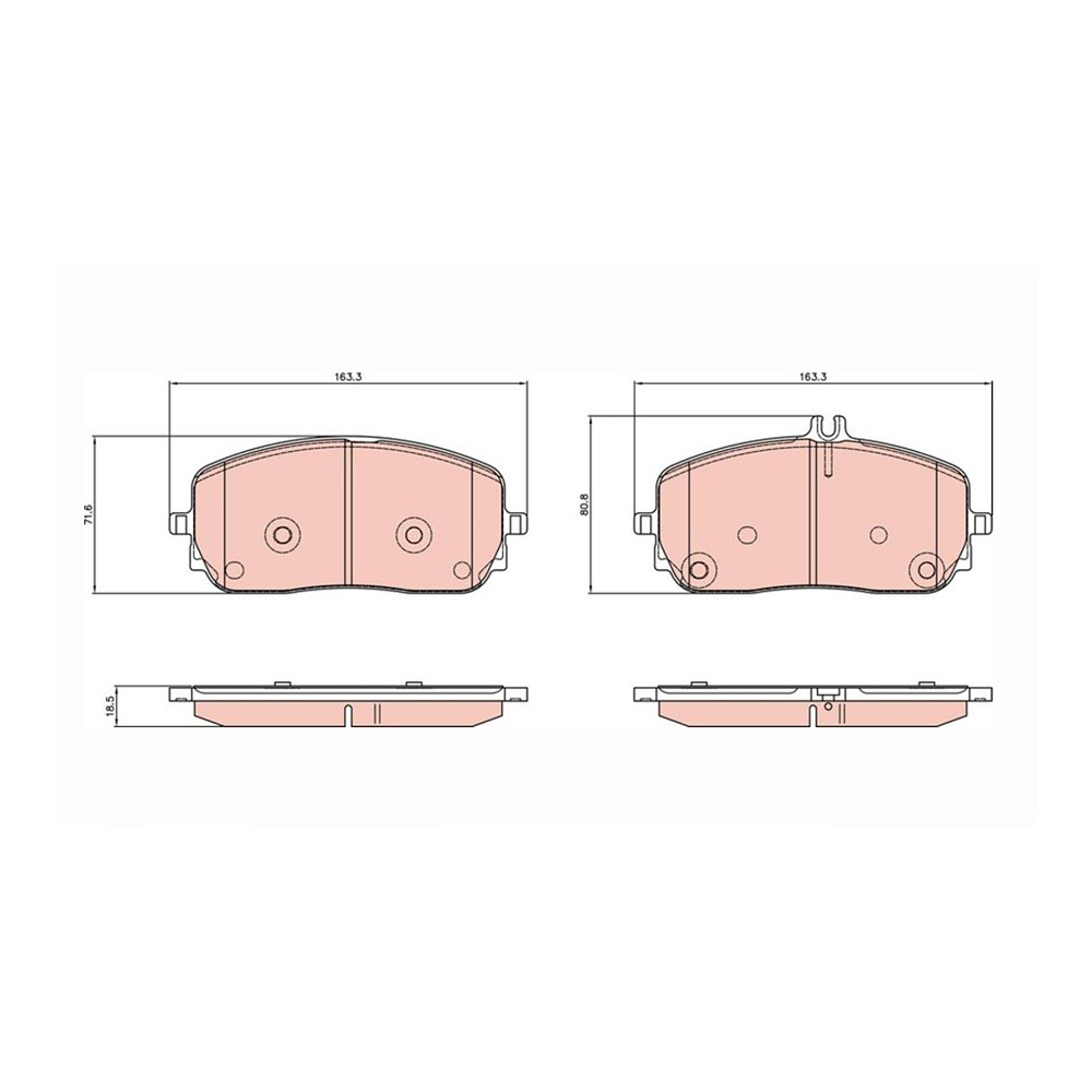 벤츠 G500 W463 98-현재 TRW 앞쪽 브레이크패드 QR12