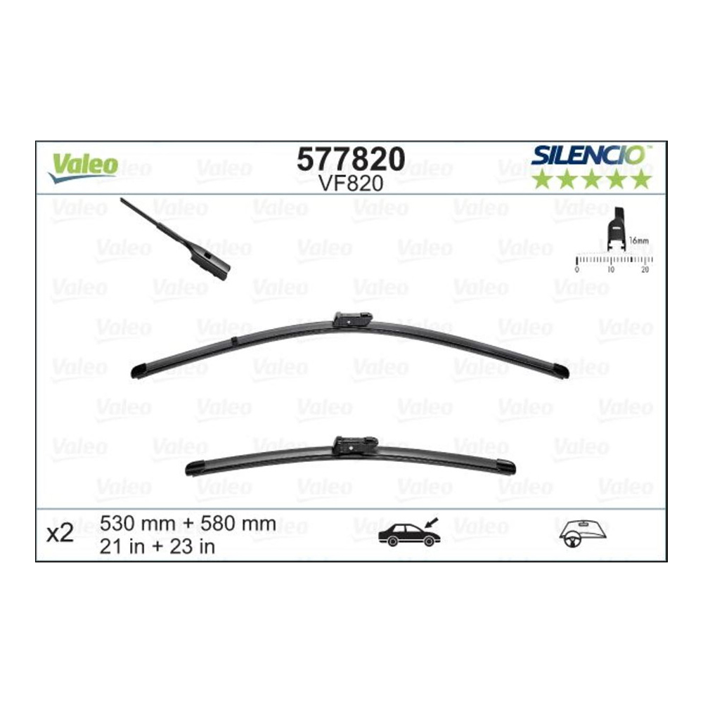 포르쉐 박스터 2.7 981 12-현재 VALEO 와이퍼 Y48S