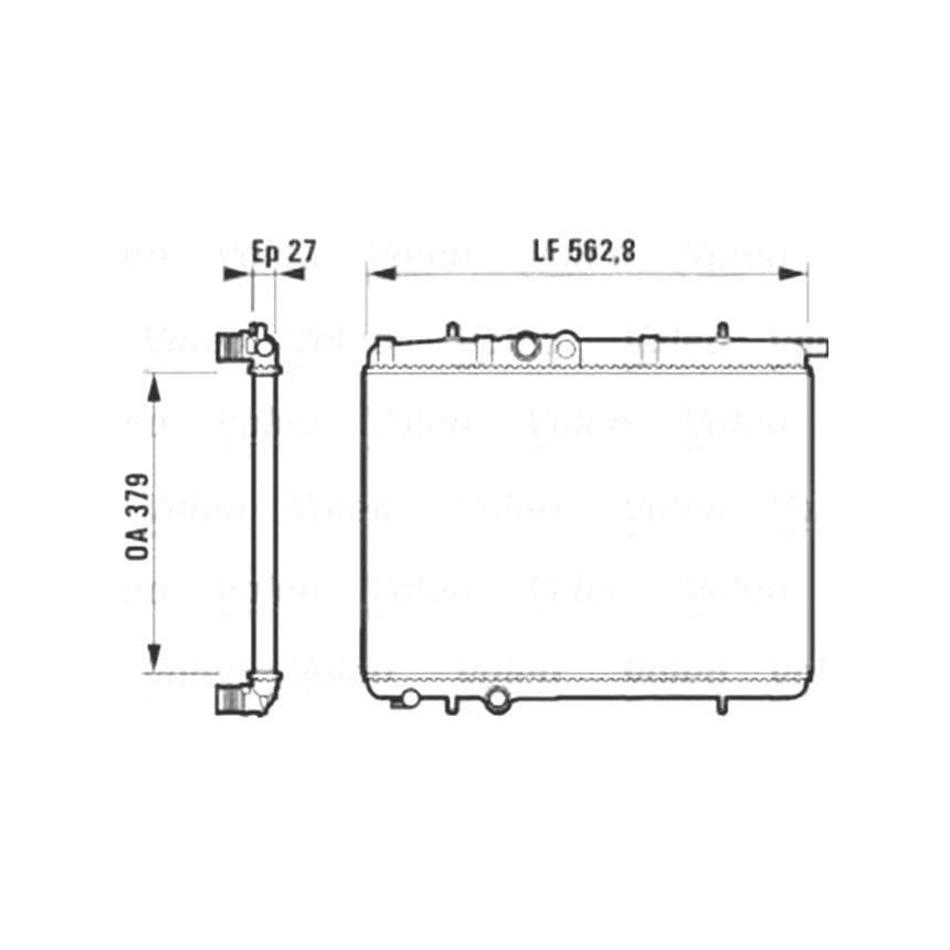 푸조 206 2.0 S16 00-07년 VALEO 라디에이터 E6KT