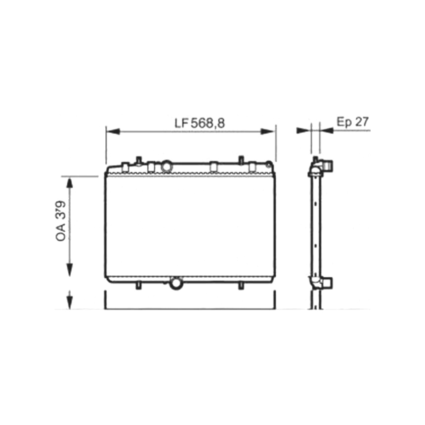 푸조 5008 1.6 HDi 10-17년 VALEO 라디에이터 Y13X