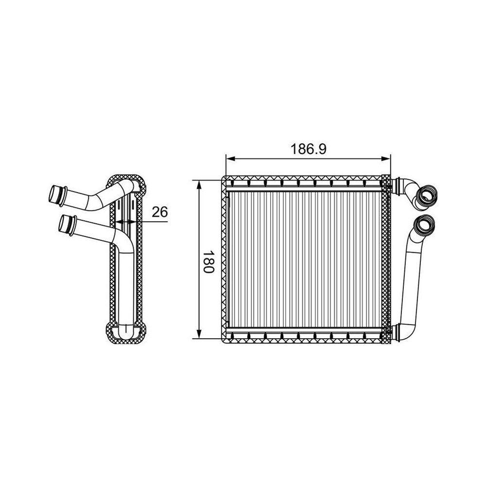 폭스바겐 골프 1.6 FSI 1K1 03-08년 VALEO 히터코어 48EI