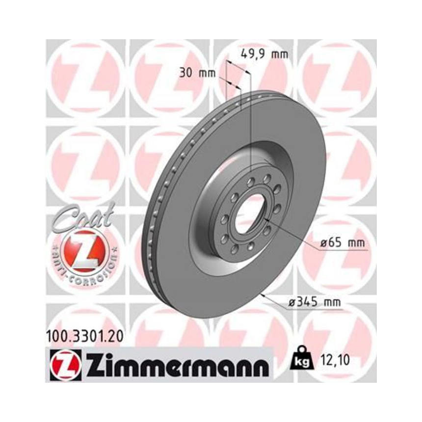 폭스바겐 CC 2.0 TSI 358 11-16년 ZIMMERMANN 앞세트 브레이크디스크 QCHS
