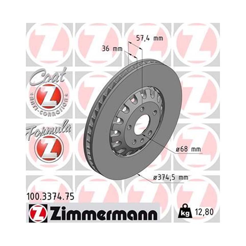 아우디 E-TRON 55 GE 18-현재 ZIMMERMANN 앞세트 브레이크디스크 57AF