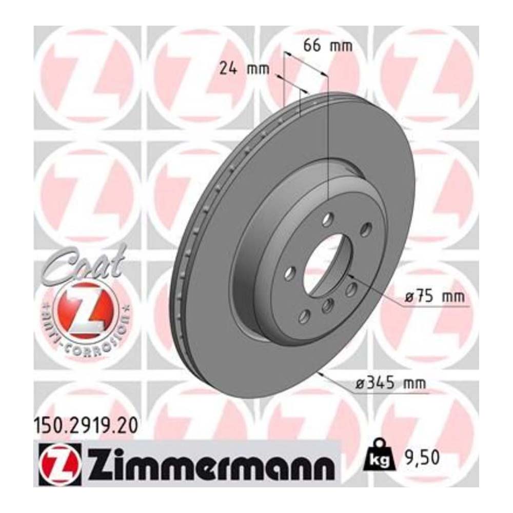 BMW 335i F30 11-15년 ZIMMERMANN 뒤세트 브레이크디스크 02CD