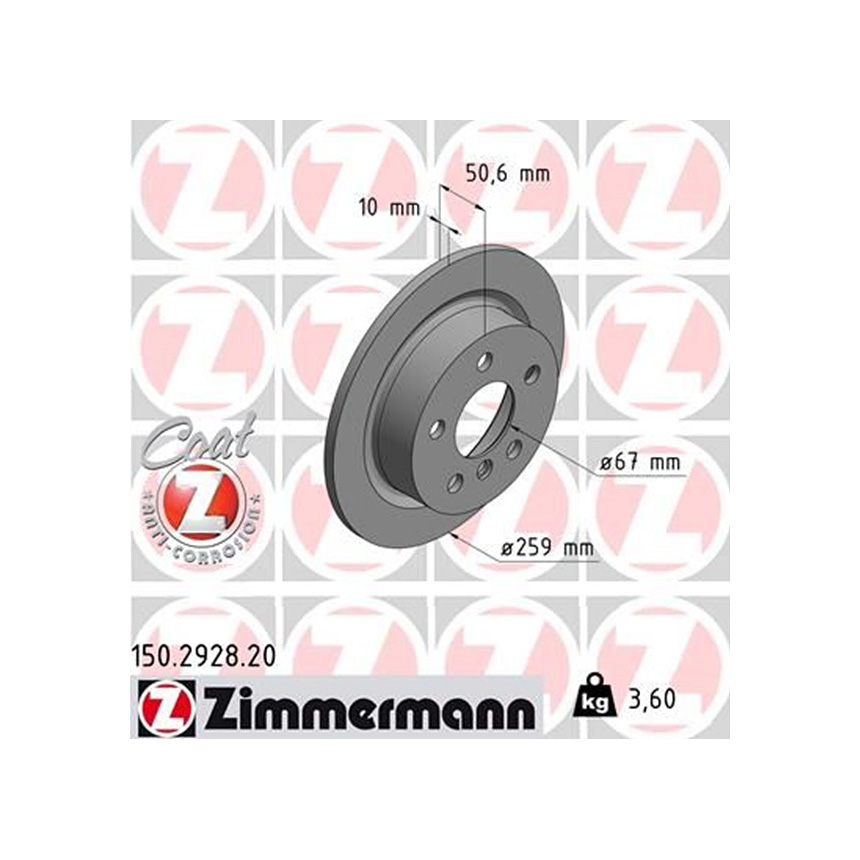 미니 쿠퍼 One D F55 13-현재 ZIMMERMANN 뒤세트 브레이크디스크 X1H4