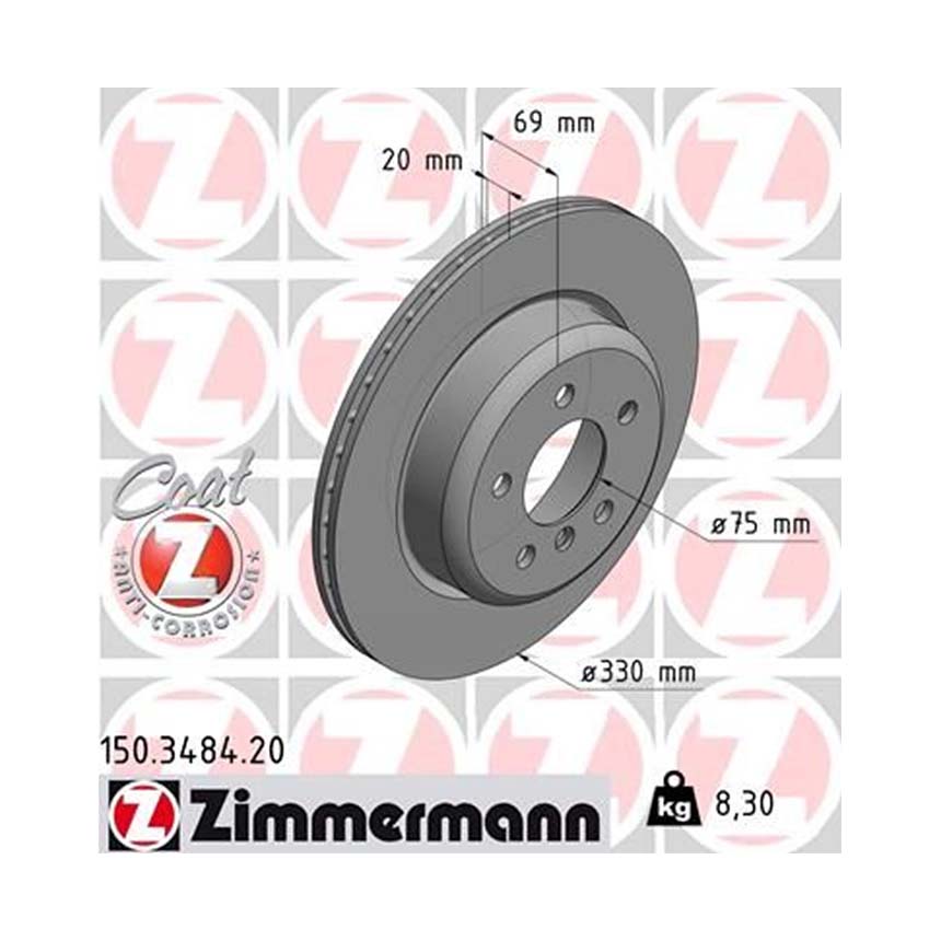BMW 530d F10 11-16년 ZIMMERMANN 뒤세트 브레이크디스크 RM5S