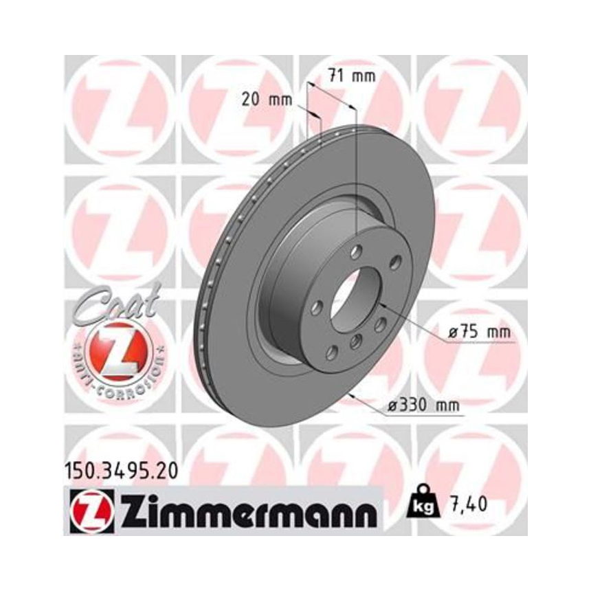 BMW X3 35i F25 10-17년 ZIMMERMANN 뒤세트 브레이크디스크 KN30