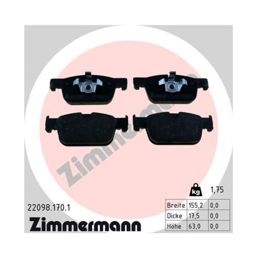 볼보 S90 T8 16-현재 ZIMMERMANN 앞쪽 브레이크패드 U3HU