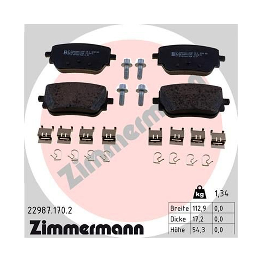 벤츠 A220 W177 18-현재 ZIMMERMANN 뒤쪽 브레이크패드 8PK4