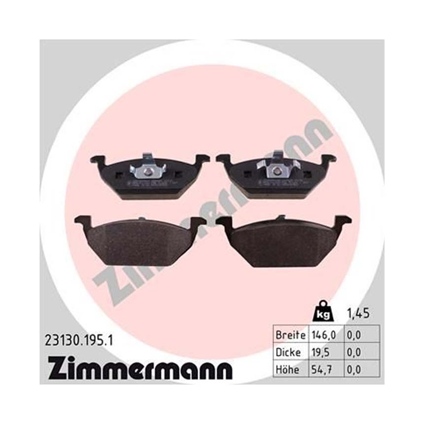 폭스바겐 제타 2.5 162 10-현재 ZIMMERMANN 앞쪽 브레이크패드 KF3B