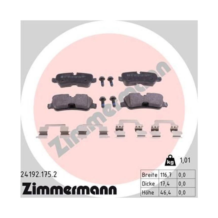 랜드로버 디스커버리 3.0 SDV6 L319 04-18년 ZIMMERMANN 뒤쪽 브레이크패드 XMV1