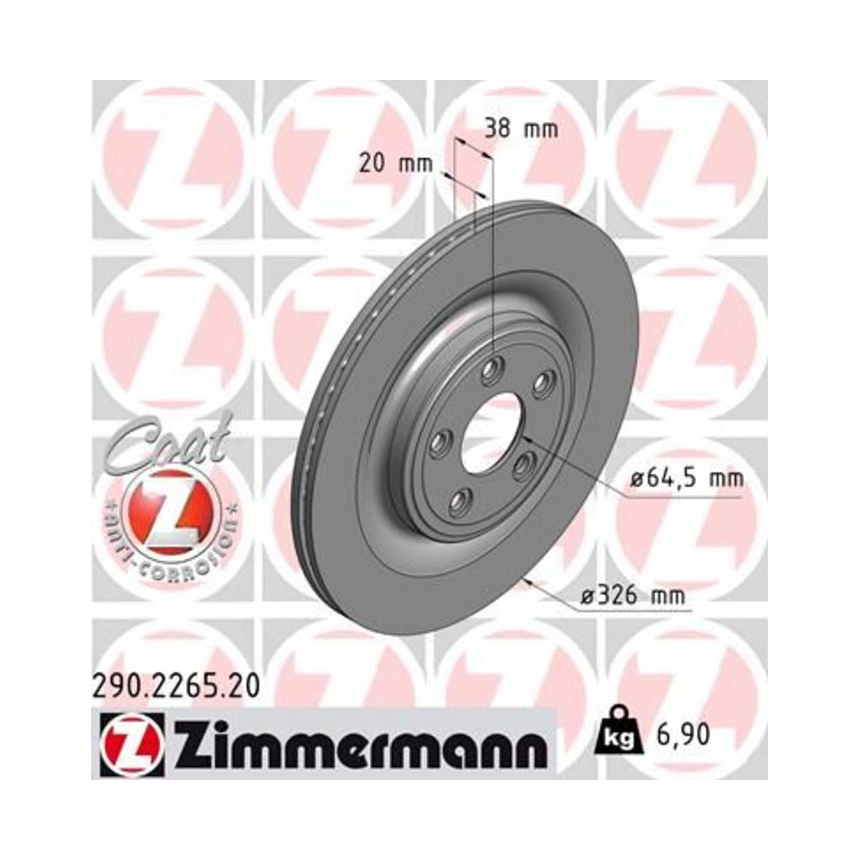 재규어 XK 5.0 XKR 06-14년 ZIMMERMANN 뒤세트 브레이크디스크 WF4H