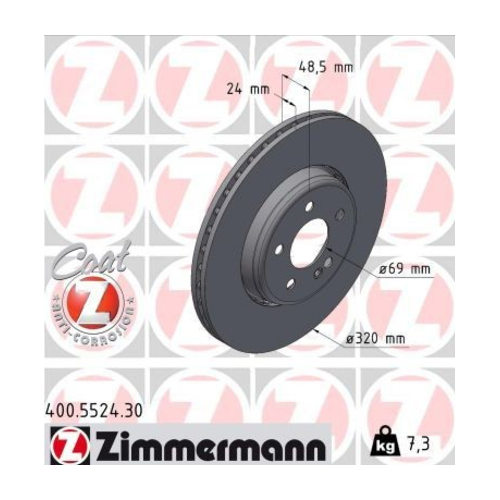 벤츠 GLC300e C253 19-현재 ZIMMERMANN 뒤세트 브레이크디스크 4WQY