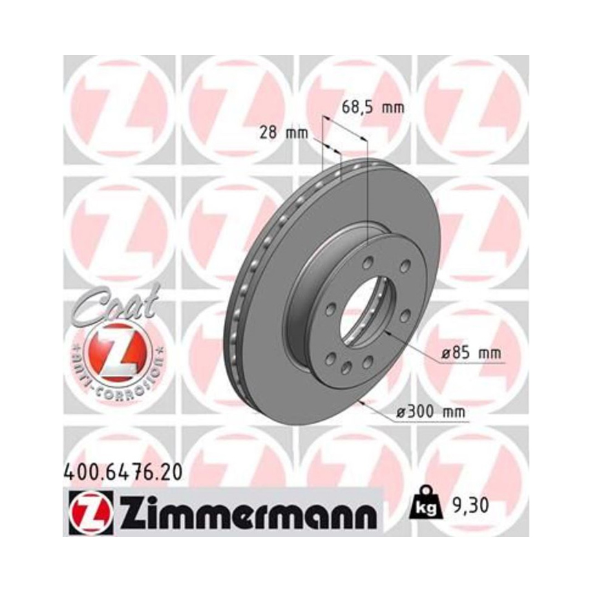 벤츠 스프린터 424 B906 06-16년 ZIMMERMANN 앞세트 브레이크디스크 877U