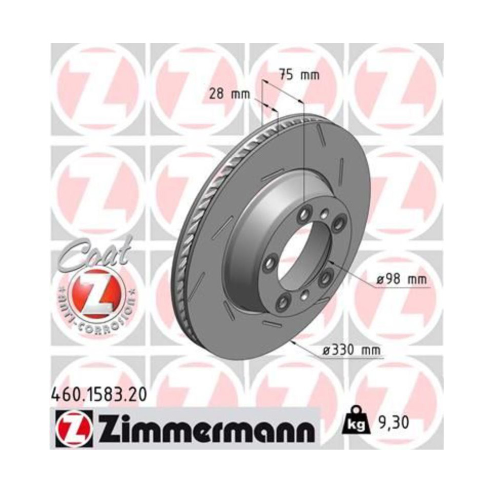 포르쉐 파나메라 4.0 S 디젤 971 16-현재 ZIMMERMANN 뒤우측 브레이크디스크 X10J