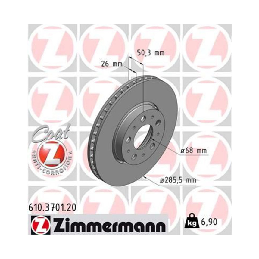 볼보 S60 T 00-10년 ZIMMERMANN 앞세트 브레이크디스크 FN5D