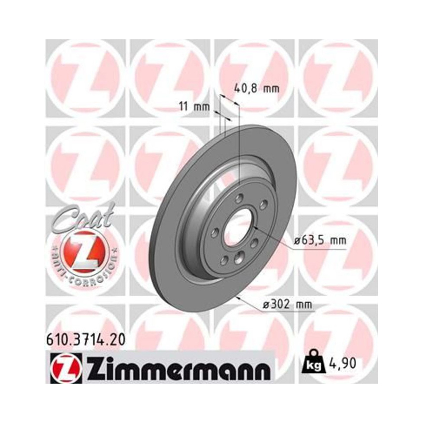 볼보 S60 T3 10-18년 ZIMMERMANN 뒤세트 브레이크디스크 J50G